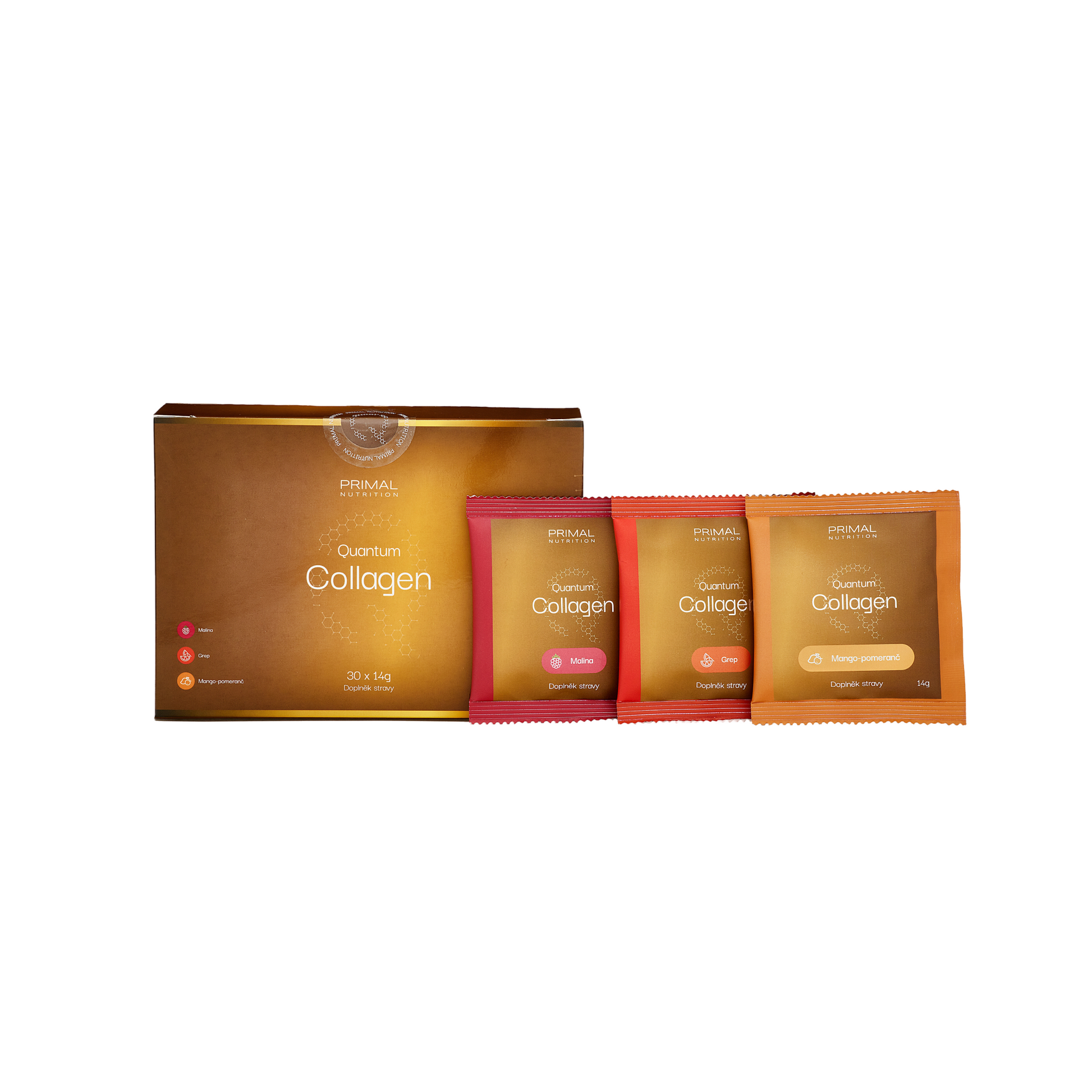 Quantum Collagen - Balení se sáčky vedle sebe